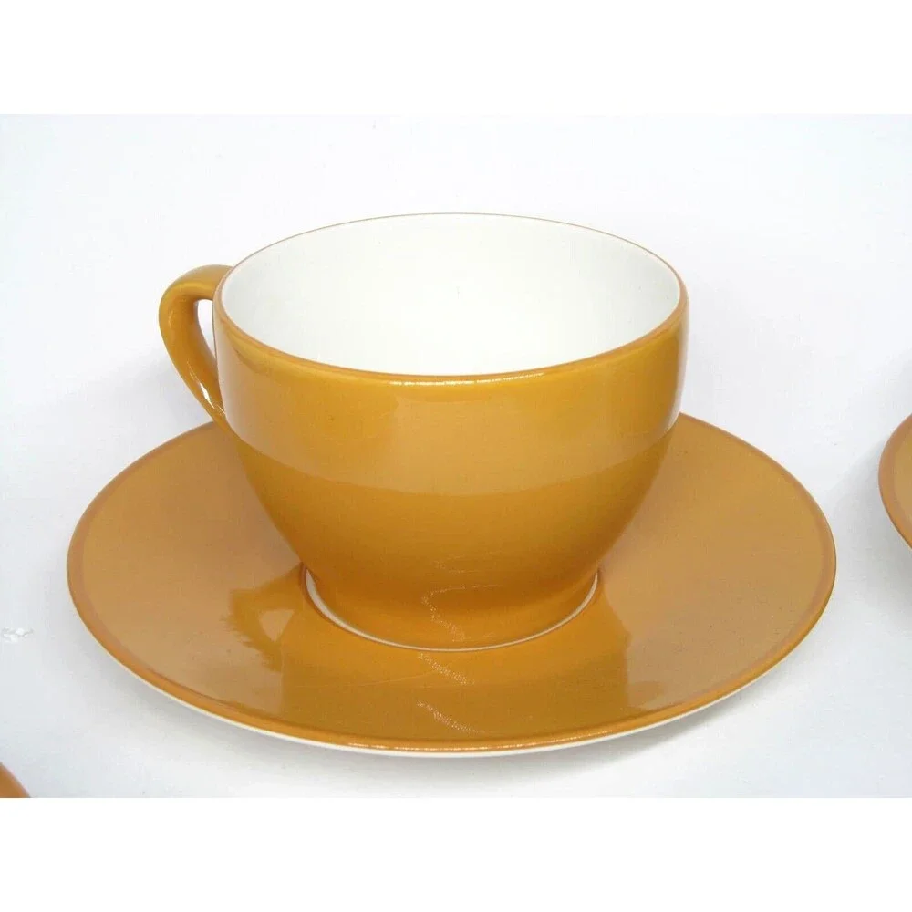 Williams sonoma Passano Orange Cups & Saucers 4 Sets